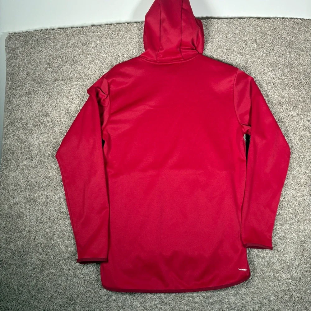 Adidas Mens ClimaWarm Scuba Hood Pullover Hoodie Red EI8380 Size Medium‎
